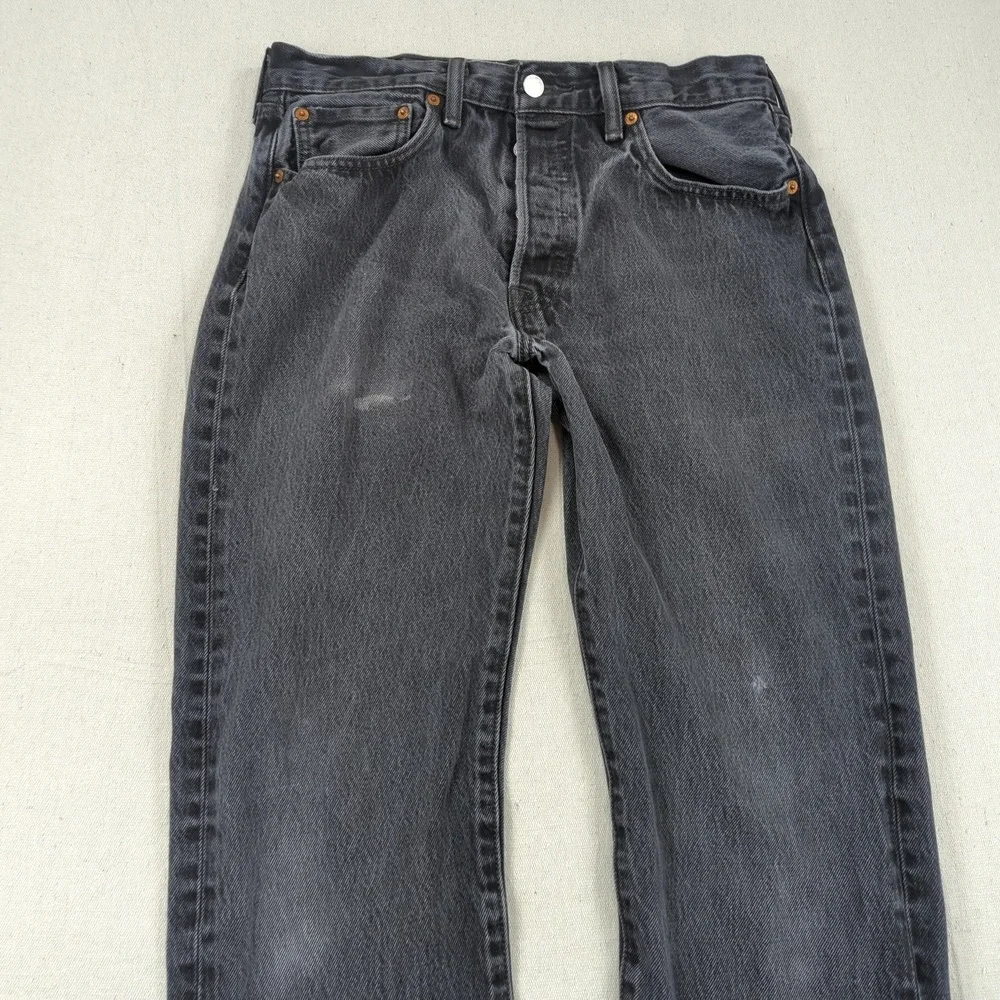 Levis 501 Jeans Mens 33x32* Black Button Fly Western Classic American Distressed